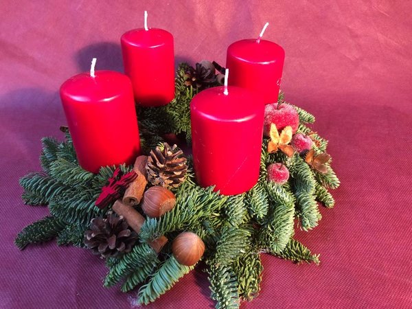Adventskranz mit 4 Kerzen Nobilis